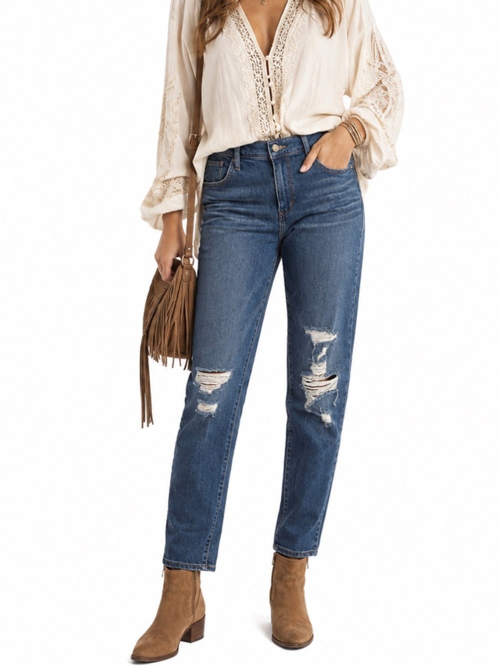 Levi’s 721 Distressed Ripped Torn Light Wash High Rise Skinny Jeans